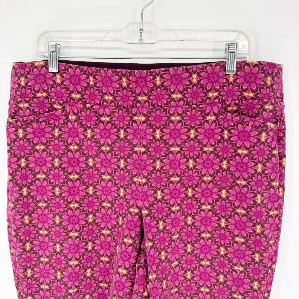 Soft Surroundings Kalea Superla Stretch Pull On Straight Leg Crop Pants Pink PXL